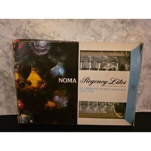 Vintage Noma Regency Lites 24 Twinkling Tiny Christmas Lights White Cord Box